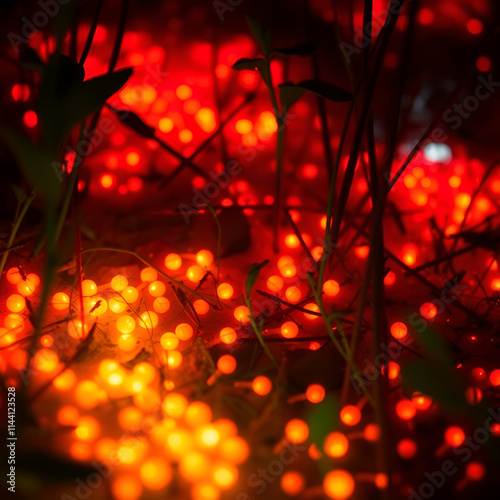 Bioluminescent nature scene glowing with vibrant reds, oranges, and yellows, natural light effects, intense glow, emphasizing bioluminescence.jpg