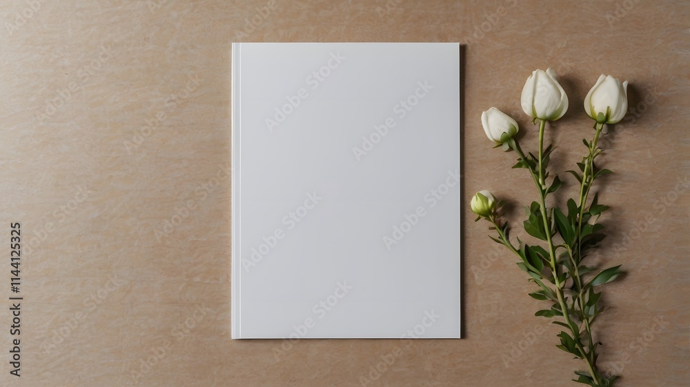 Minimal white empty blank page or A4 paper mockup, writing design presentation mockups branding for advertising advertisement, top view Minimal white empty blank page or A4 paper mockup, writing design presentation mockups branding for advertising advertisement, top view