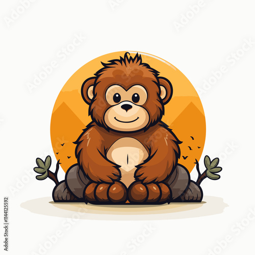 Gorilla cute illustration