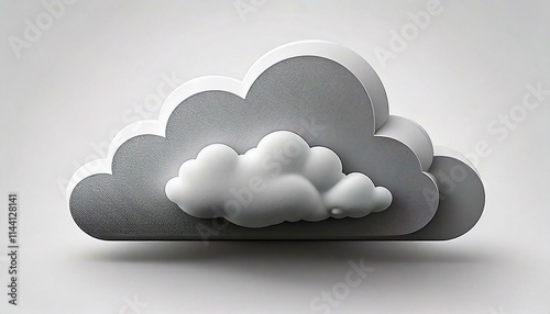 The white cloud icon on the white background. Modern flat design. Illustrator resources for project, and presentation. photo