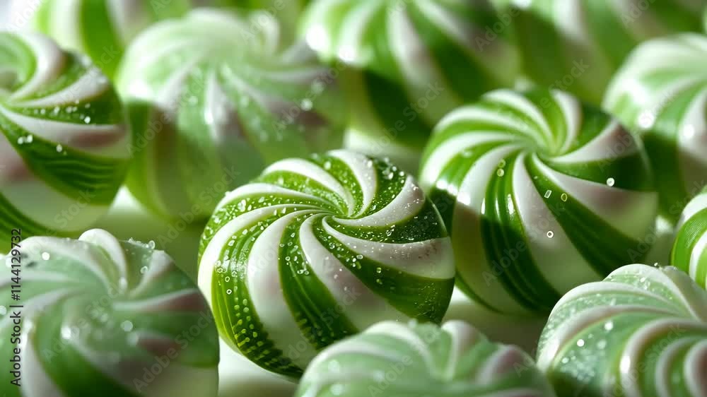 Green mint candies lollipops. Selective focus. food.