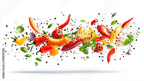 colorful splashes ingredients