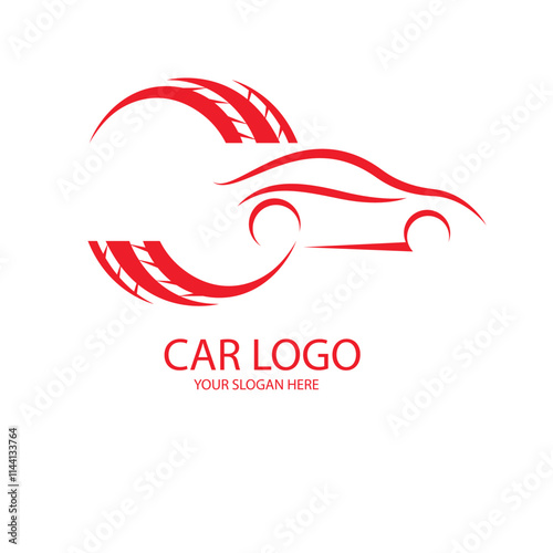 A car logo with a red color theme conveys energy, speed, passion, and power, photo