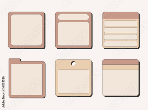 Colorful sticky note design set
