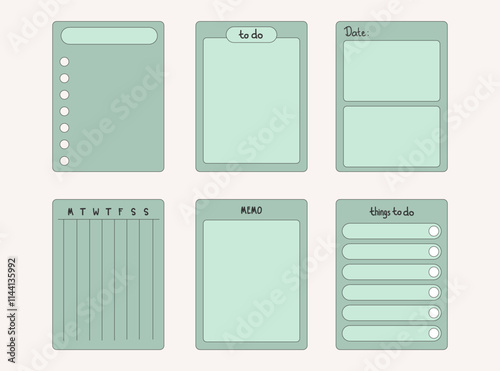 Colorful sticky note design set