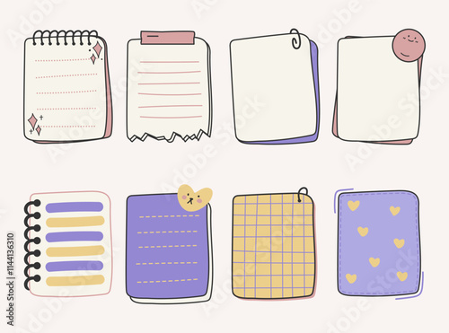 Colorful sticky note design set