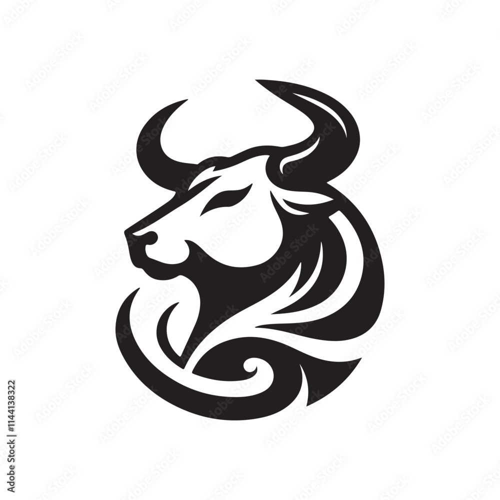 bull silhouette vector logo design illustration bull silhouette vector logo design illustration