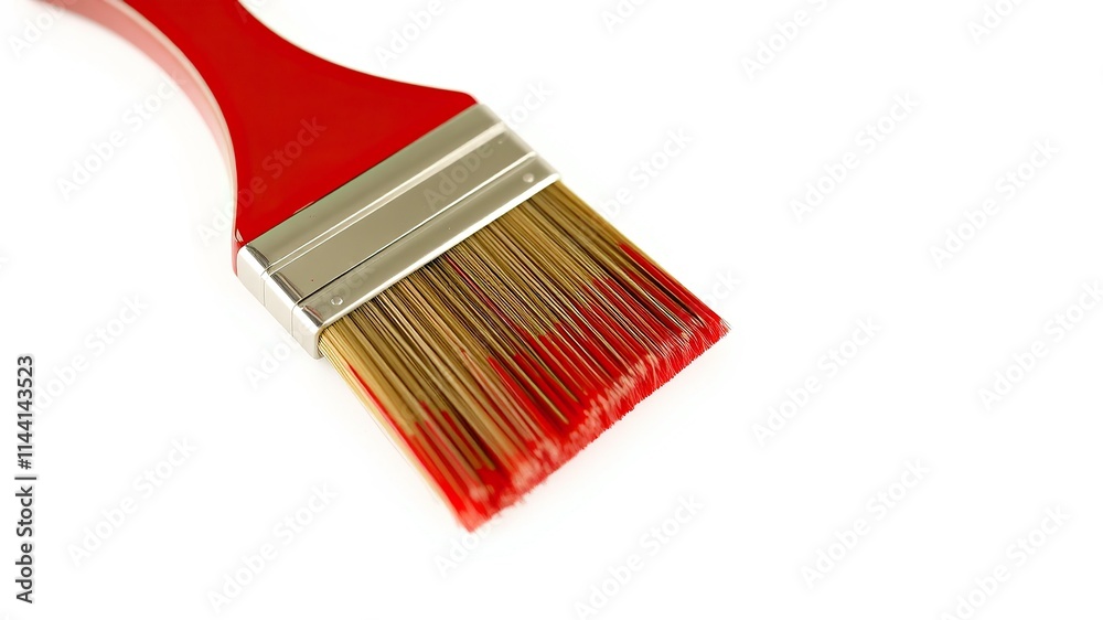 Fototapeta premium red paint brush isolated on white