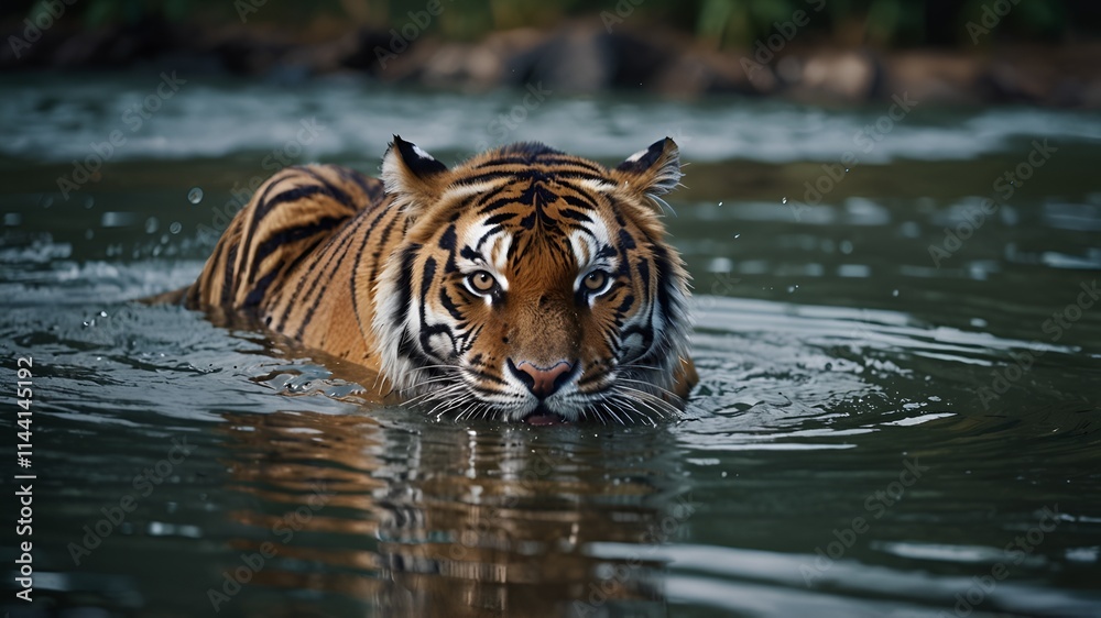 tiger in water tiger in water