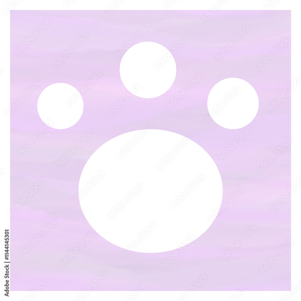 Clip art image of paw icon with beautiful watercolor pattern. Clip art image of paw icon with beautiful watercolor pattern.