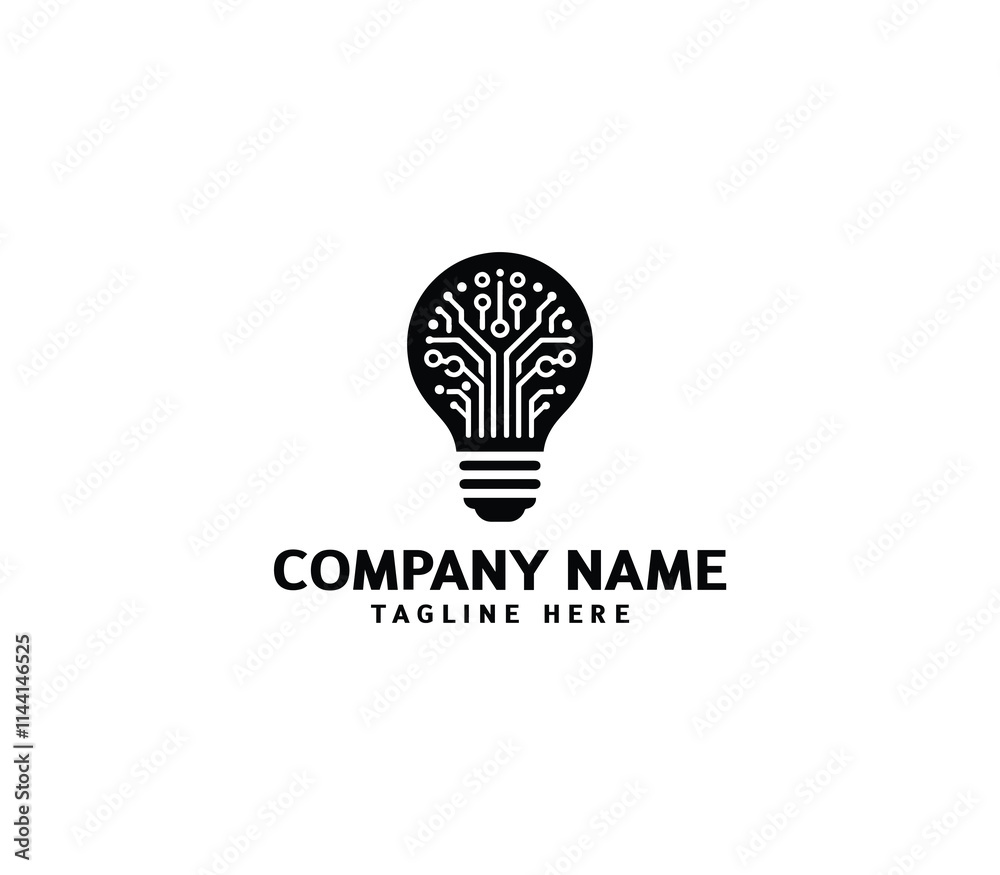 Vector technology bulb logo design. Tech lightbulb logo designs concept. technology, bulb logo design Vector technology bulb logo design. Tech lightbulb logo designs concept. technology, bulb logo design