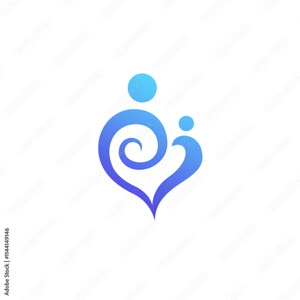 Love People Logo vector. Heart Human Icon. Mom and Baby Logo Love People Logo vector. Heart Human Icon. Mom and Baby Logo