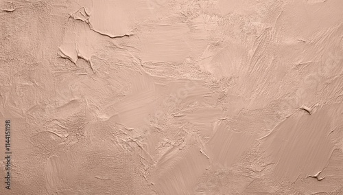 Light brown plaster wall background, painted in mocha mousse tones, with visible brushstrokes and textures.