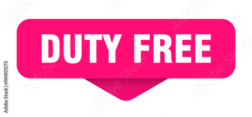 DUTY FREE button, label, sign