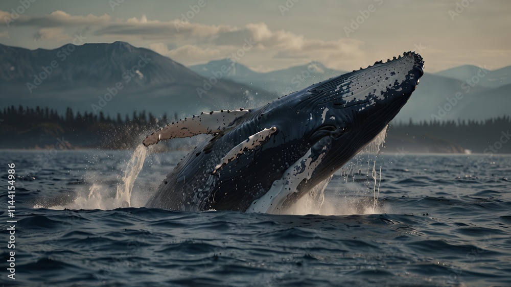 Fototapeta premium humpback whale in the sea