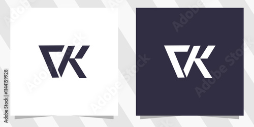 letter vk kv logo design photo