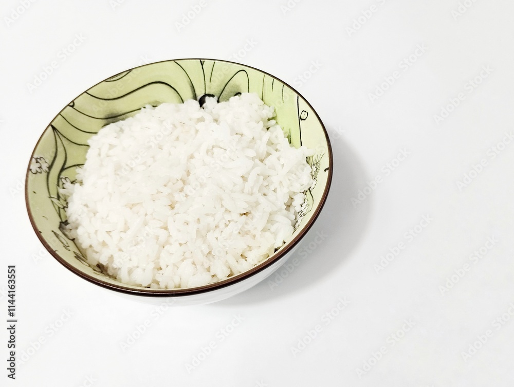 Bowl of rice on white background for advertising Bowl of rice on white background for advertising