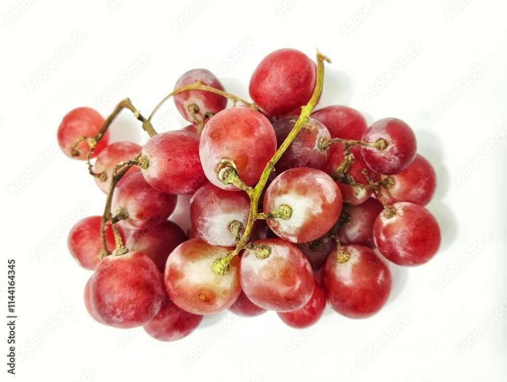 Bunch of red grapes on white background for advertising Bunch of red grapes on white background for advertising