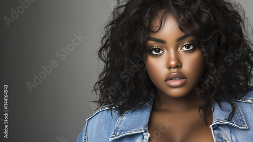 Portrait of a confident Black woman showcasing lifestyle and beauty in casual attire