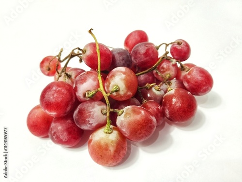 Bunch of red grapes on white background for advertising photo