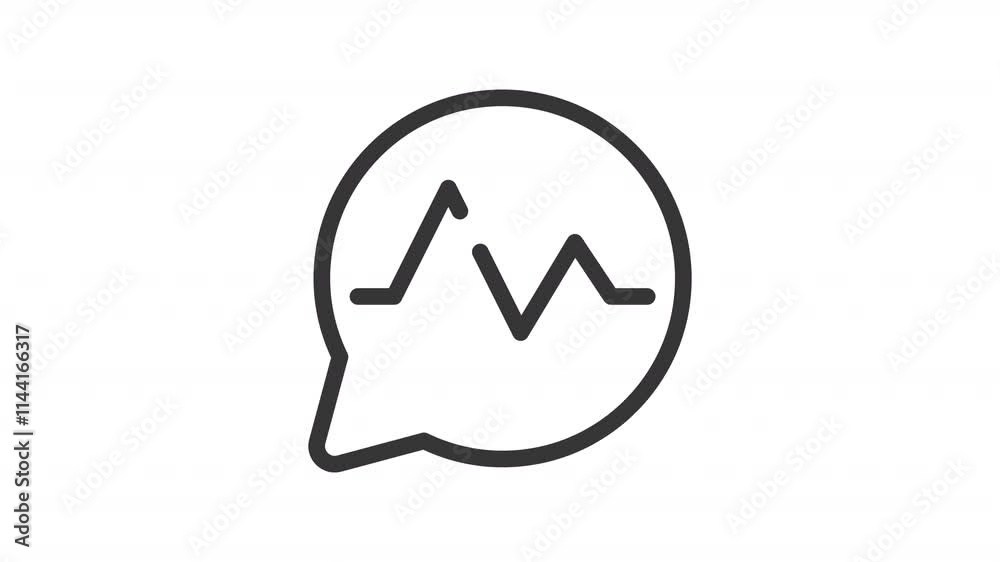 Ecg line animation. Heartbeat analysis animated icon. Moving line. Clinical monitoring, control. Black illustration on white background. HD video with alpha channel. Motion graphic Ecg line animation. Heartbeat analysis animated icon. Moving line. Clinical monitoring, control. Black illustration on white background. HD video with alpha channel. Motion graphic