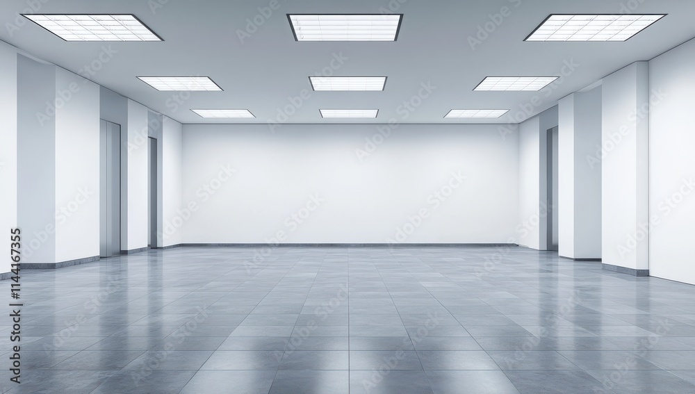 Modern Empty Indoor Space with Bright Lighting and Clean Lines Ideal for Creative Projects and Business Presentations in a Contemporary Setting