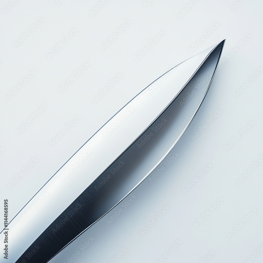 Close-up of a sharp knife tip on white. Close-up of a sharp knife tip on white.