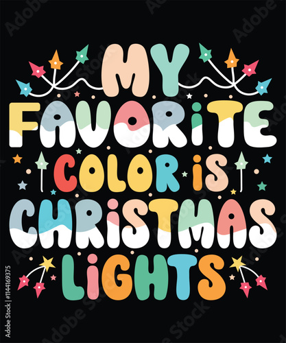 Christmas Day Groovy Typography Vector T-shirt Design