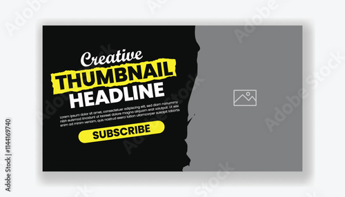 Horizontal vector banner template for youtube video thumbnail design and corporate business website banner