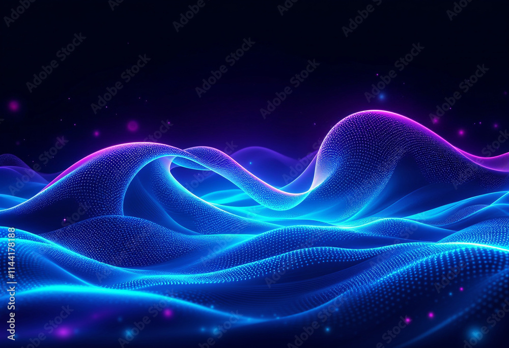 Vibrant glowing wave effects, premium design for posters, digital art Vibrant glowing wave effects, premium design for posters, digital art