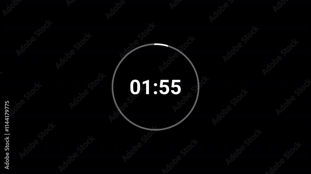 Two minute circle countdown timer animation on transparent background with alpha channel countdown video Two minute circle countdown timer animation on transparent background with alpha channel countdown video