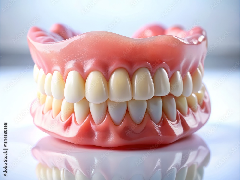 Obraz premium Denture Photography: Rule of Thirds Composition, Perfect Smile, Dental Prosthetics
