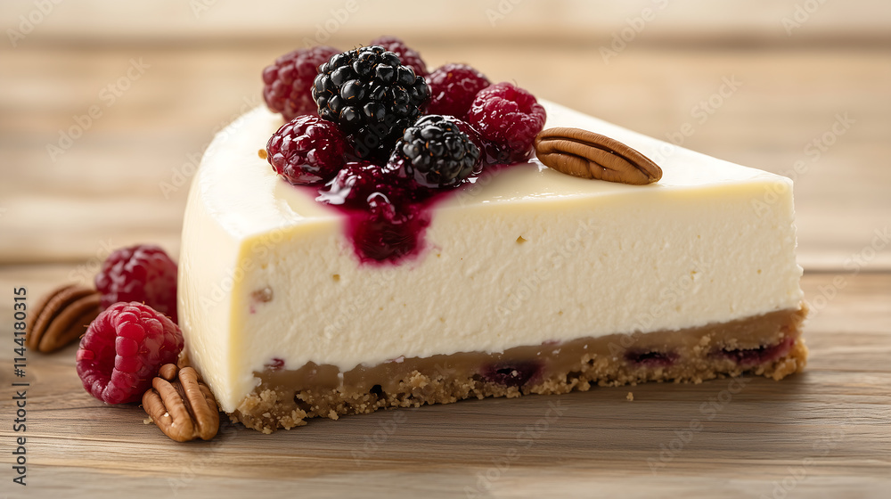 piece of cheesecake with berries piece of cheesecake with berries