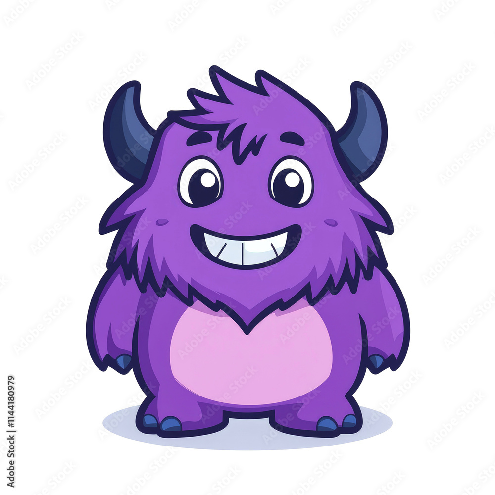 Cute purple monster cartoon character. Cute purple monster cartoon character.