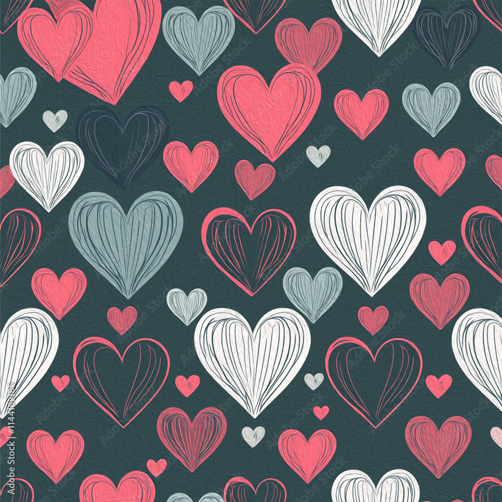 Valentine's Day card design. Illustration with oil paint. Pattern for printing on wall decorations, covers, wallpapers Valentine's Day card design. Illustration with oil paint. Pattern for printing on wall decorations, covers, wallpapers