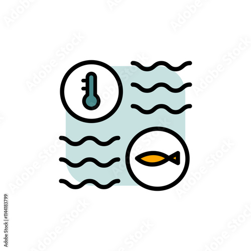 Fish farm pool color icon. Simple fish farm pool vector icon for web design isolated on white background