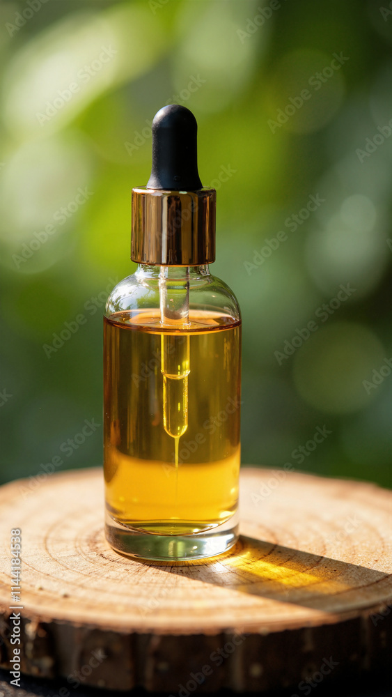 Elegant Essential Oil Bottle on Rustic Wood: Natural Beauty Product Photography for Skincare Branding Elegant Essential Oil Bottle on Rustic Wood: Natural Beauty Product Photography for Skincare Branding