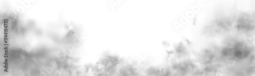 Special effect of steam, smoke, fog, clouds. Abstract gas on transparent background, vapor machine steam or explosion dust, dry ice effect, condensation, fume. Vector PNG illustration.	