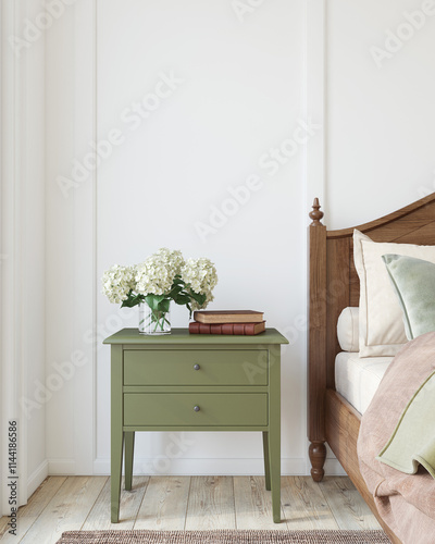 Modern bedroom interior. 3d render.