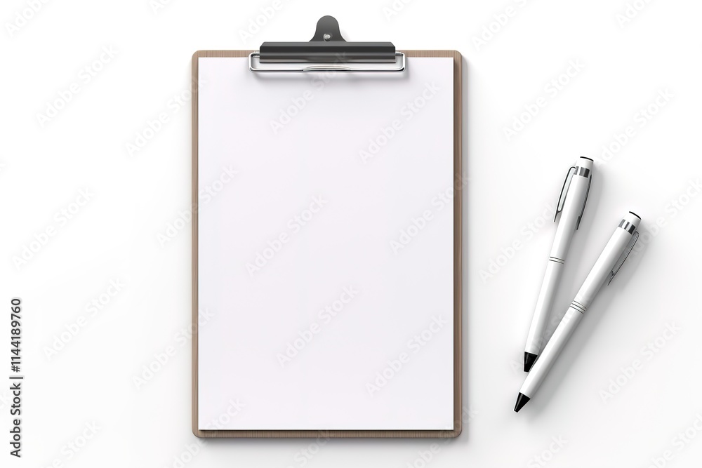 A clipboard with a pen on it