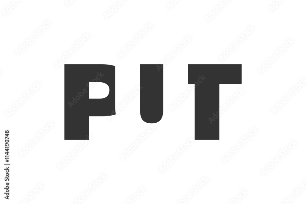 PUT logo design. Initial letter P U T bold font style for tech startups, consulting, corporate branding. Creative company name, headlines typography identity, trendy logotype. PUT logo design. Initial letter P U T bold font style for tech startups, consulting, corporate branding. Creative company name, headlines typography identity, trendy logotype.
