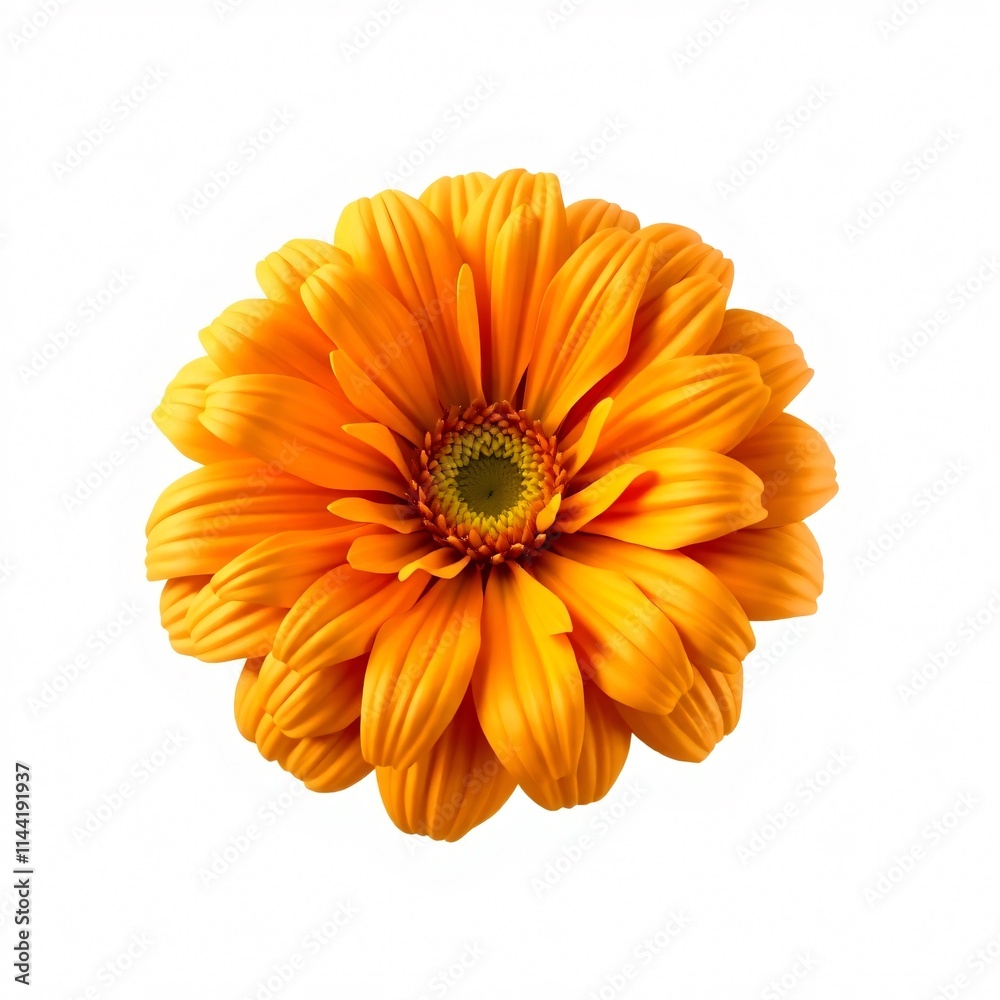 3D illustration of an orange marigold flower 3D illustration of an orange marigold flower