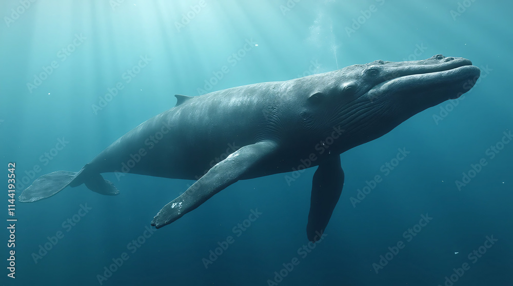 Fototapeta premium The humpback whale, the largest living creature in the oceans and on Earth