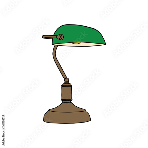 Vintage Desk Lamp with Green Shade and Classic Design