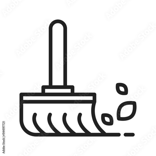 Sweep leaves icon vector image. Suitable for mobile apps, web apps and print media.