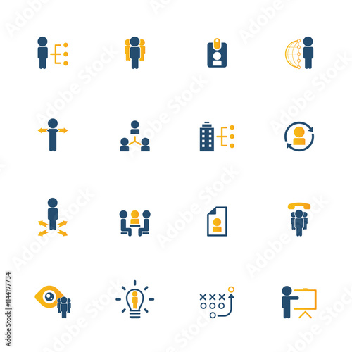 Universal business management and human resources icon set. Universal icons for web and mobile. Vector.