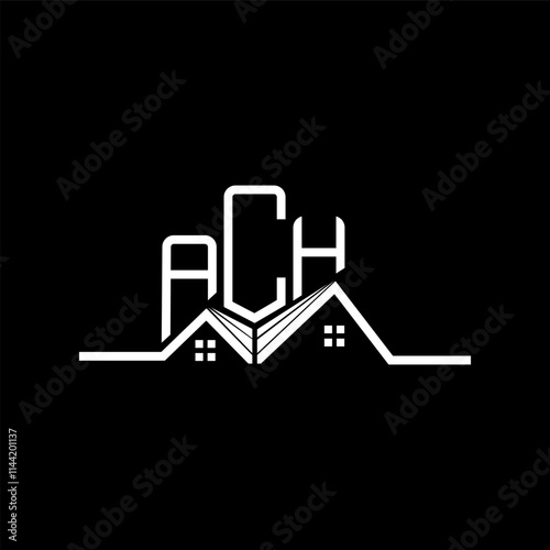 ACH Real state logo design, ACH simple and modern logo. ACH luxurious alphabet design