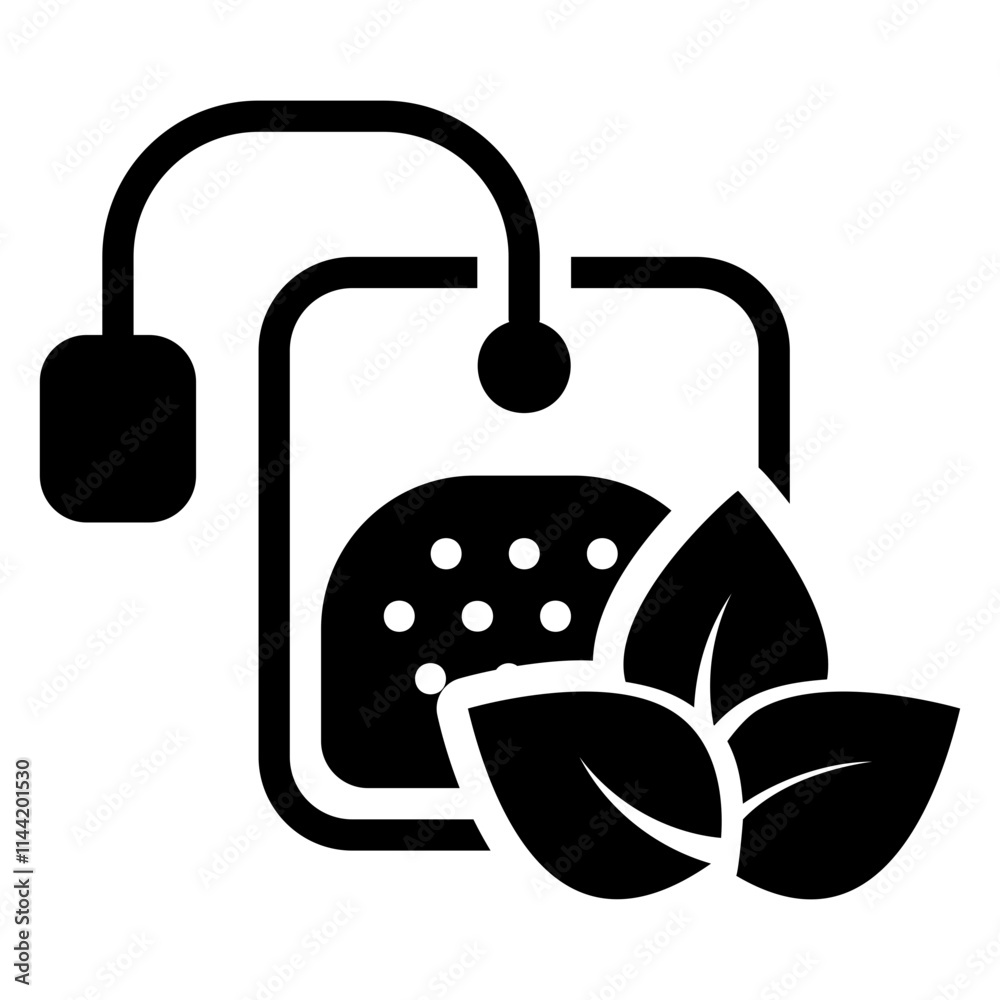 Fototapeta premium Tea bag glyph icon