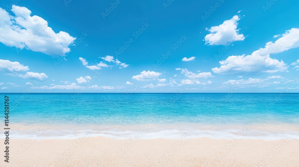 A beautiful blue ocean with a few clouds in the sky A beautiful blue ocean with a few clouds in the sky