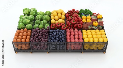 Vibrant Produce Display in Grocery Store